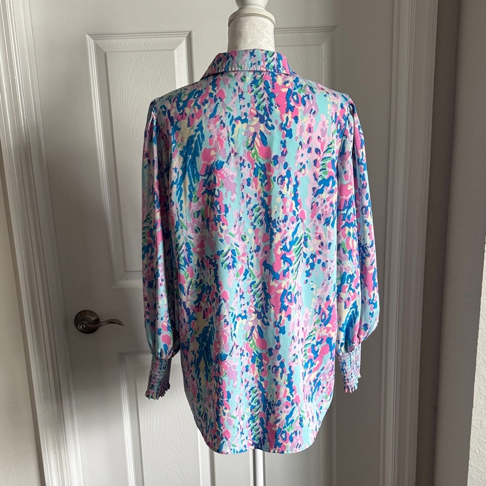 Amazon Women's Multicolor Button Down Shirt - Picture 9 of 15
